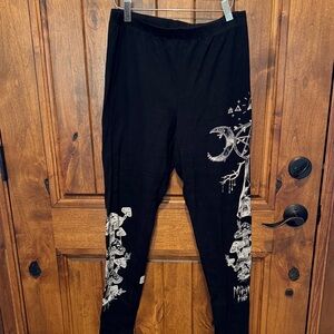 Black Graphic Print Leggings